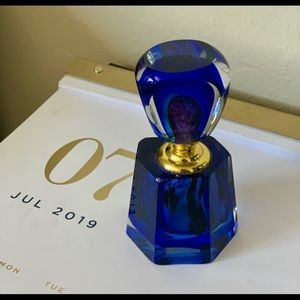 Vintage Sapphire Blue Perfume Bottle